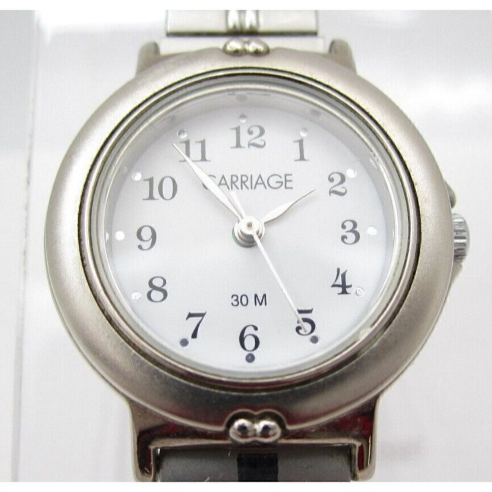 Women Carriage‎ by Timex Quartz WR Analog 27mm Dial Causal Round Watch (G322)